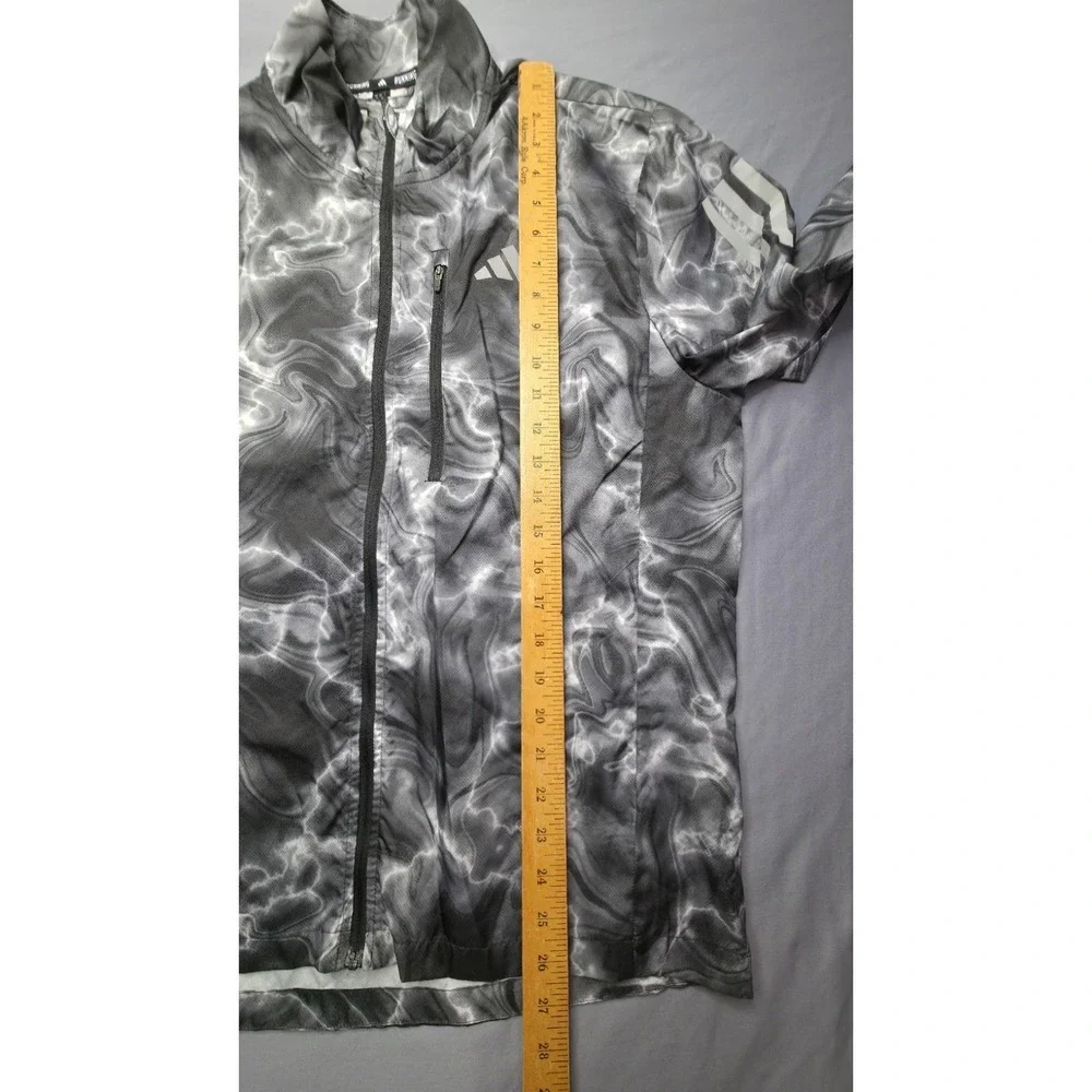 Adidas Men's Jacket  Medium Gray Liquid Camo Full Zip Track Polyester Wind Dry